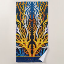 Vibrant Yellow Ocean Coral Personalized