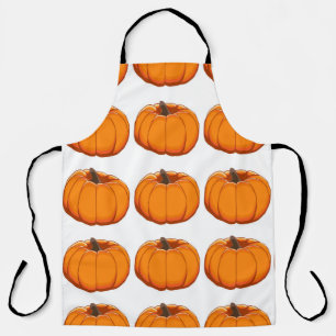 Vibrant yellow pumpkin pattern illustration. apron