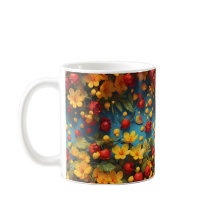 Vibrant Yellow & Red Floral Pattern Design