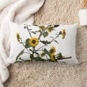 Vibrant Yellow Sunflower Lumbar Pillow