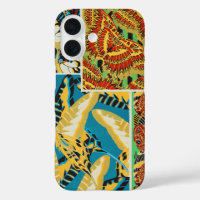 Vibrant Yellow & Teal Art Deco Butterfly Art