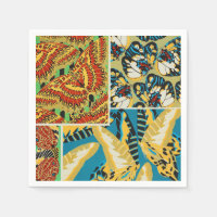 Vibrant Yellow & Teal Art Deco Butterfly Art