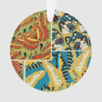 Vibrant Yellow & Teal Art Deco Butterfly Art