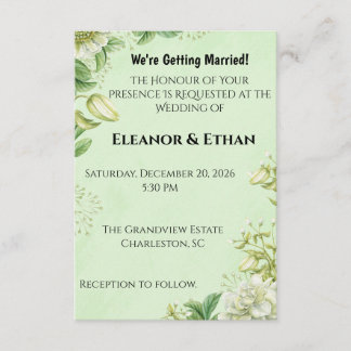 Vibrant Yellow Tulip & Ranunculus Formal Wedding I Enclosure Card