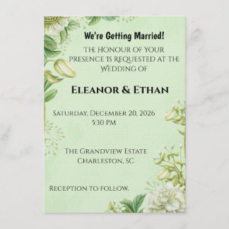 Vibrant Yellow Tulip & Ranunculus Formal Wedding I Invitation
