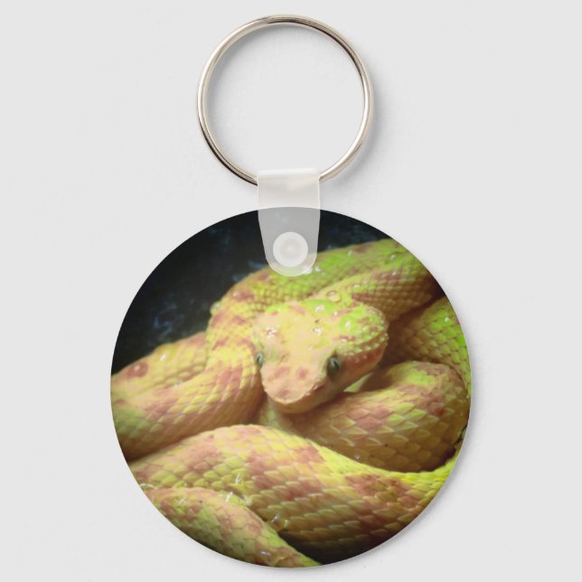 Vibrant Yellow Viper Keychain (Front)
