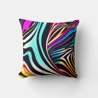 Vibrant Zebra Print Throw Pillow