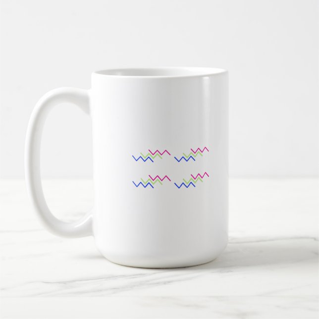 Vibrant Zigzag Energy Pattern  Coffee Mug (Left)