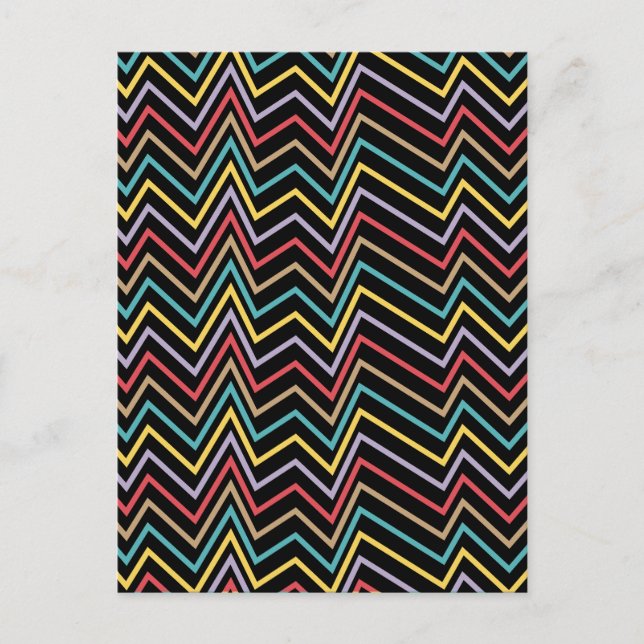 Vibrant ZigZag Symphony A Burst of Colourful Energ Holiday Postcard (Front)