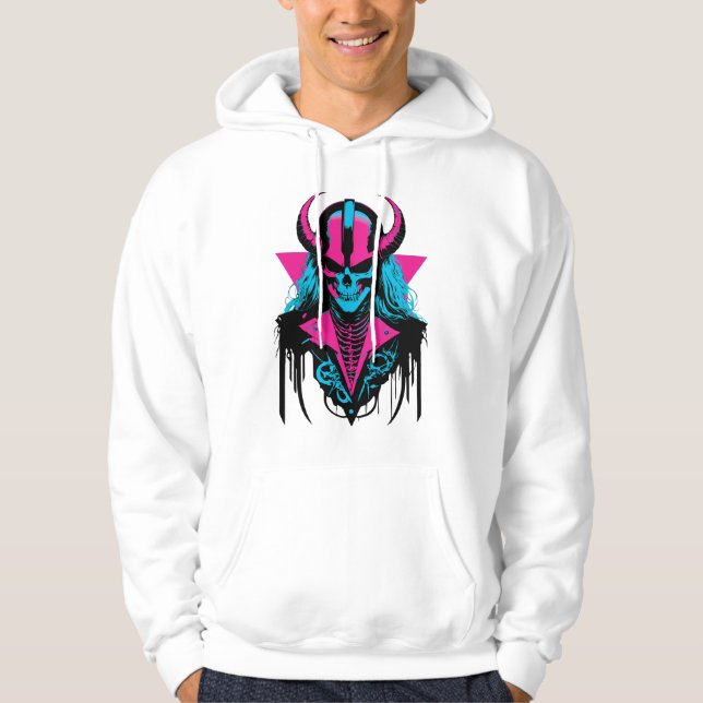 Vibrant Zombie Skull Hoodie (Front)