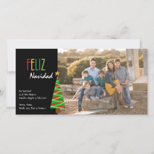 Vibrante Feliz Navidad Foto Christmas Card