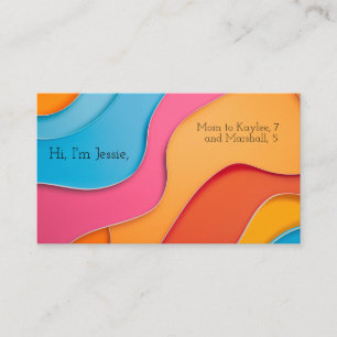 Vibrantly-coloured curved lines with text space business card