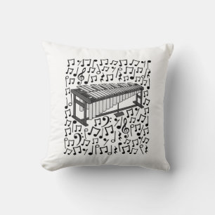 Vibraphone Musical Notes Percussionist Musician Throw Pillow