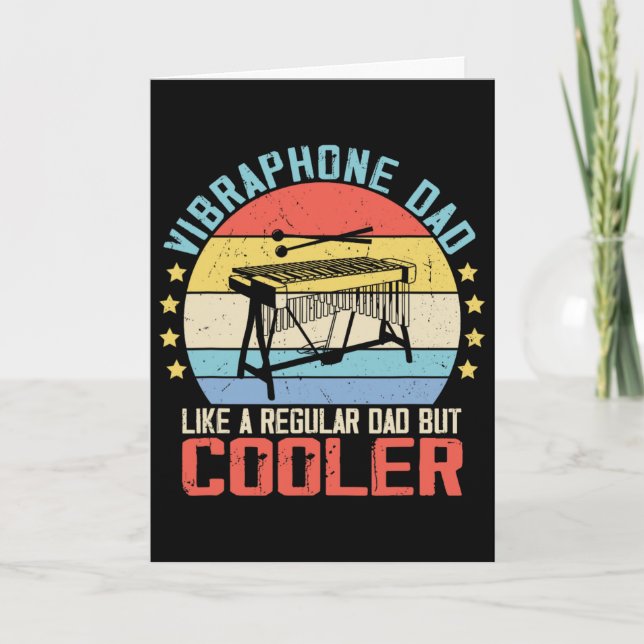 Vibraphone Player Dad Funny Vibraphonist Music Mus Card (Front)
