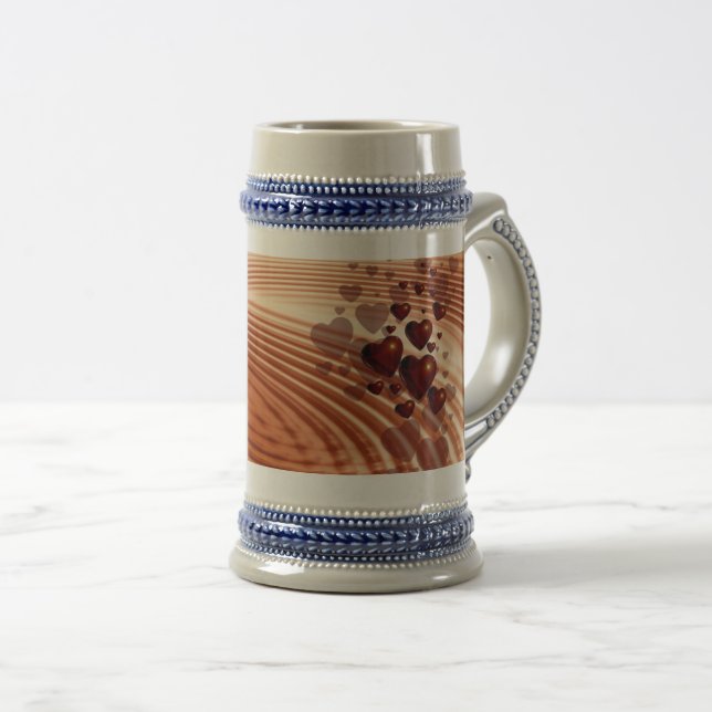 Vibrating Hearts 22 oz Stein (Front Right)
