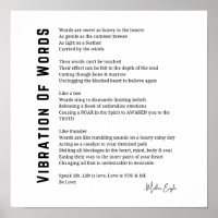 Vibration of words awakening poem poster wall art