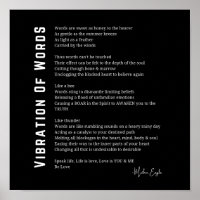 Vibration of words awakening poem poster wall art