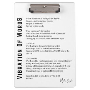 Vibration of words awakening poem poster wall art  clipboard