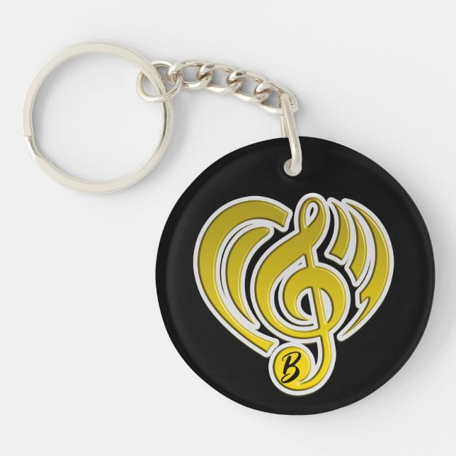 Vibrations Amour Musical Coeur Jaune Musique Note  (Devant)