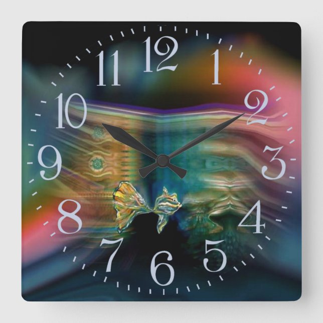 Vibrations liquides Funky Fish Wall Horloge (Recto)