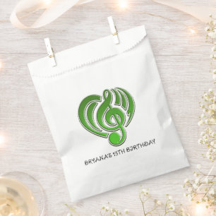 Vibrations Musical Love Green Heart Music Note DJ Favour Bag