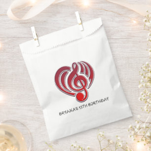 Vibrations Musical Love Red Heart Music Note DJ Favour Bag