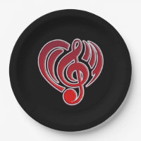 Vibrations Musical Love Red Heart Music Note DJ