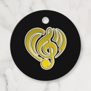 Vibrations Musical Love Yellow Heart Music Note DJ Favour Tags