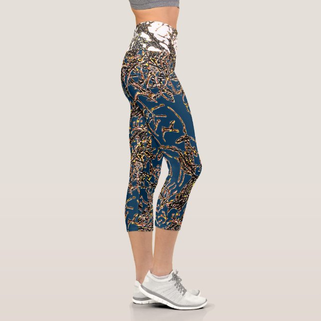 VIBRATIOUS capris in PRUSSIAN BLUE/WHITE (Right)