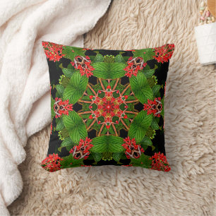 Viburnum Berries Kaleidoscope Throw Pillow