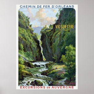 Vic-sur-Cère France Poster Vintage voyage 1910