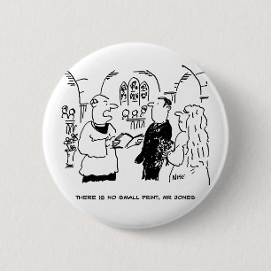 Vicar & Bridegroom at Wedding Marriage Ceremony 2 Inch Round Button