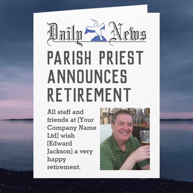 Vicar Parish Priest Retirement Card to Personalise (Creator Uploaded)