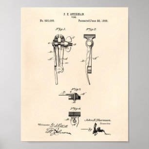 Vice 1893 Patent Art Old Peper Poster