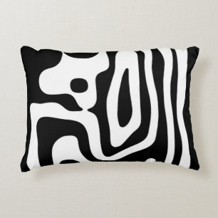 Vice Grip: Abstract Black & White Accent Pillow