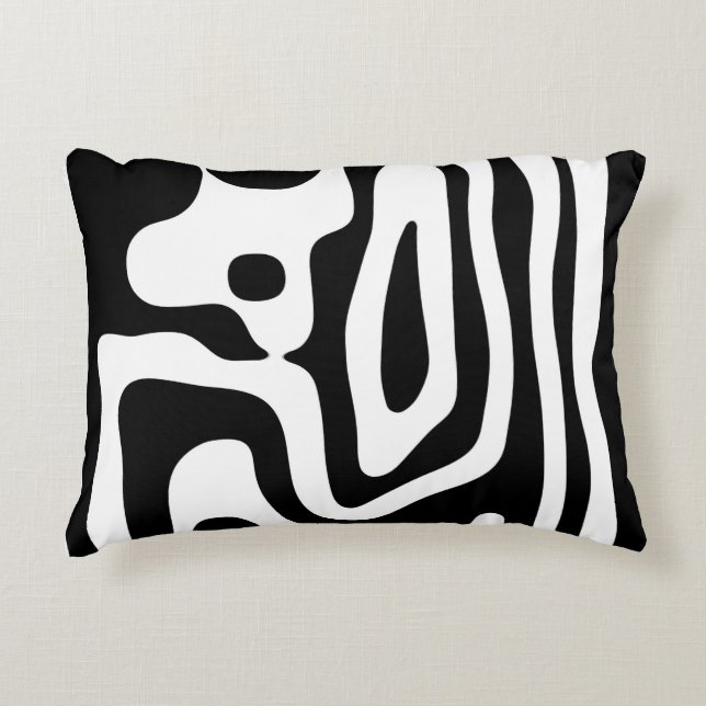 Vice Grip: Abstract Black & White Accent Pillow (Front)