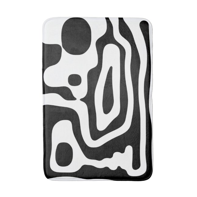 Vice Grip: Abstract Black & White Bath Mat (Front Vertical)