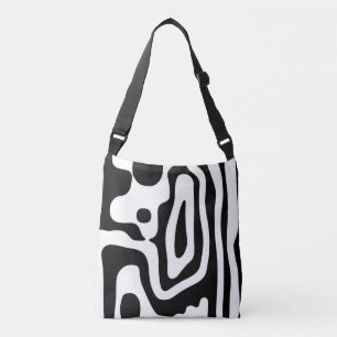 Vice Grip: Abstract Black & White Crossbody Bag
