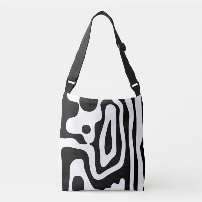 Vice Grip: Abstract Black & White Crossbody Bag (Front)
