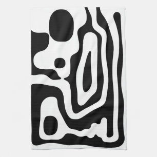 Vice Grip: Abstract Black & White Kitchen Towel