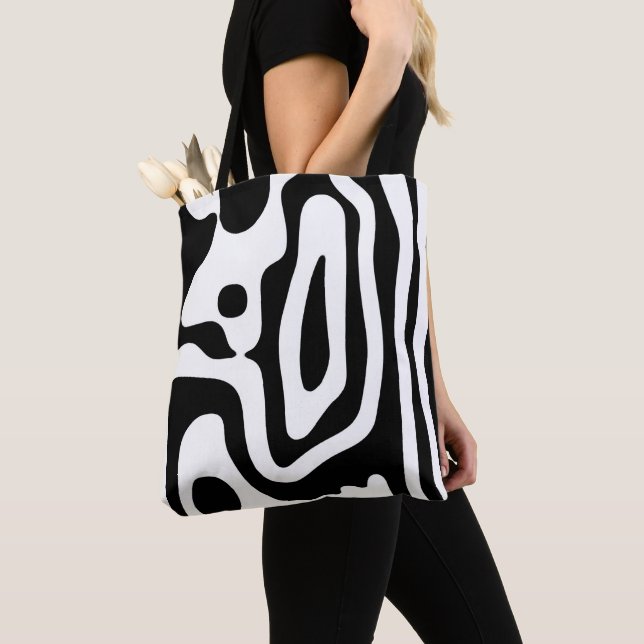 Vice Grip: Abstract Black & White Tote Bag (Close Up)