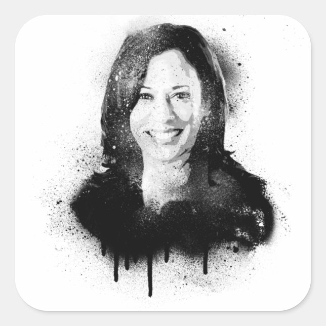 Vice President Kamala Harris Graffiti Portrait Square Sticker (Front)