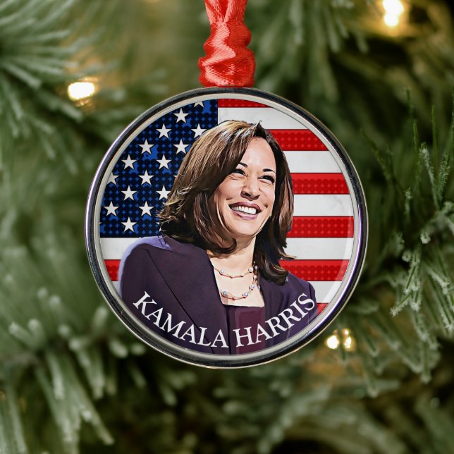 Vice President Kamala Harris Keepsake Souvenir Metal Ornament (Tree)