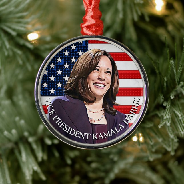 Vice President Kamala Harris Keepsake Souvenir Metal Ornament (Tree)