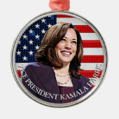 Vice President Kamala Harris Keepsake Souvenir Metal Ornament (Front)