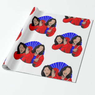 vice president kamala harris meme funny wrapping paper