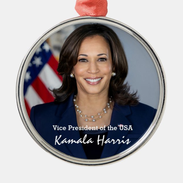 Vice-président Kamala Harris Ornement métallique (Devant)