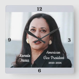 VICE PRESIDENT KAMALA HARRIS  SQUARE WALL CLOCK