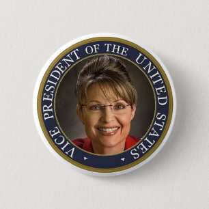 Vice President Sarah 2 Inch Round Button