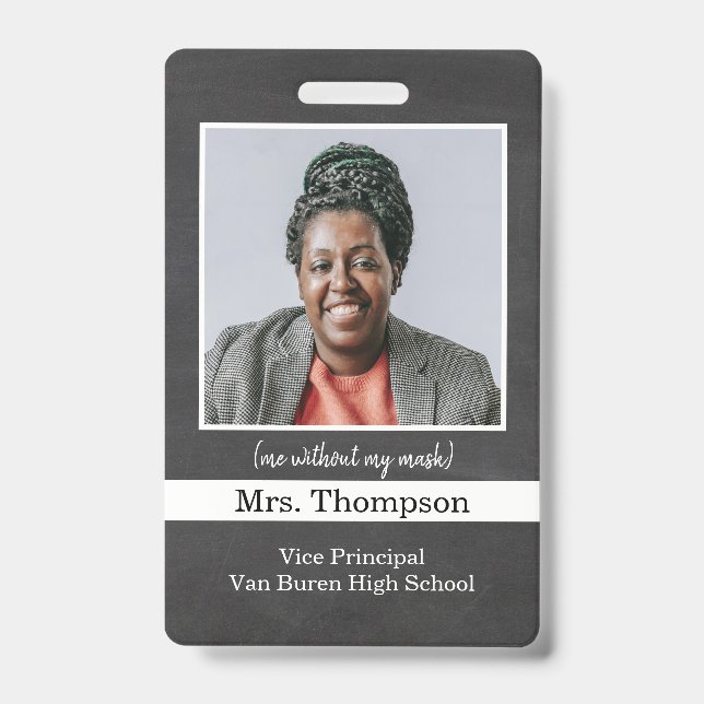 Vice Principal Photo ID Badge for back to school (Front)